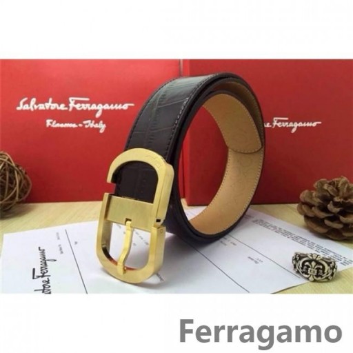 Ferragamo Gentle Monster leather belt with double gancini buckle GM136