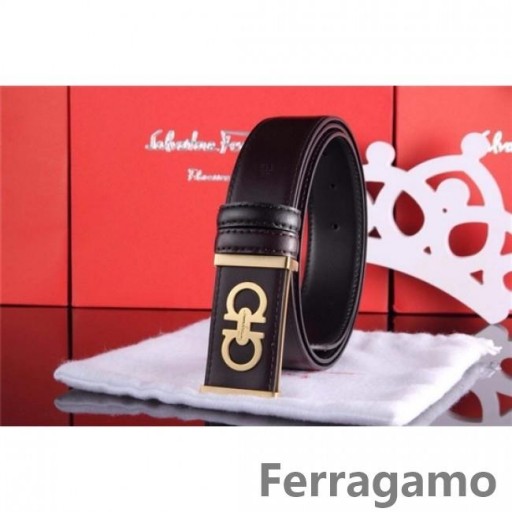 Ferragamo Gentle Monster leather belt with double gancini buckle GM145