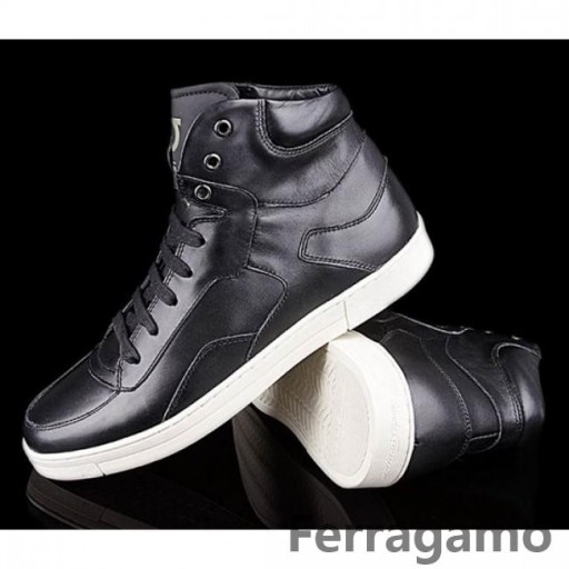 Ferragamo High Top Sneaker Black Coffee