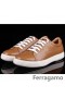 Ferragamo Calfskin Sneaker In Brown