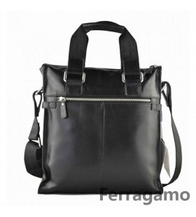 Ferragamo Leather Logo Screen Print Messenger Bag