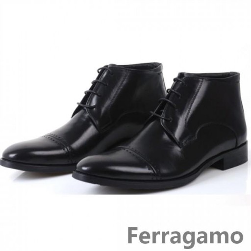 Ferragamo Aritz Vestido De Botas Preto