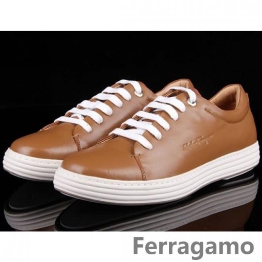 Ferragamo Pelica Sapatilha Na Cor Marrom