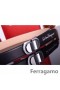 Ferragamo Suave Monstro cinto de couro com duplo gancini fivela GM027