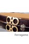 Ferragamo Suave Monstro cinto de couro com duplo gancini fivela GM030