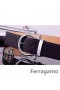 Ferragamo Suave Monstro cinto de couro com duplo gancini fivela GM035