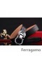 Ferragamo Suave Monstro cinto de couro com duplo gancini fivela GM061