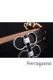 Ferragamo Suave Monstro cinto de couro com duplo gancini fivela GM061
