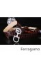 Ferragamo Suave Monstro cinto de couro com duplo gancini fivela GM066