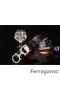 Ferragamo Suave Monstro cinto de couro com duplo gancini fivela GM067