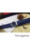 Ferragamo Suave Monstro cinto de couro com duplo gancini fivela GM130