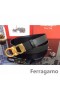 Ferragamo Suave Monstro cinto de couro com duplo gancini fivela GM153