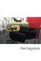 Ferragamo Suave Monstro cinto de couro com duplo gancini fivela GM165