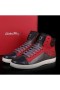 Ferragamo Alta Superior A Sapatilha De Café Vermelho