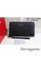 Ferragamo zip em torno de carteira preto-Venda