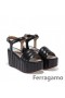 Salvatore Ferragamo Plataforma Cunha Tanga Sandálias SF-R810
