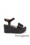 Salvatore Ferragamo Plataforma Cunha Tanga Sandálias SF-R810