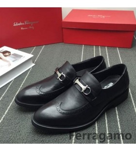 Ferragamo Derby Sapatos Em Preto