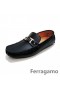 Ferragamo Cipő Naplopók Csat Bőr Kávé