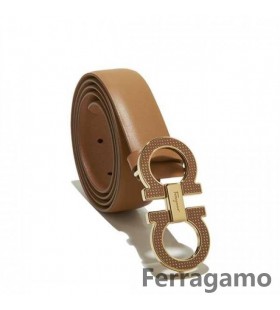 Salvatore Ferragamo Közepes Zománcozott Dupla Gancio Öv Eladó SFS-UU226