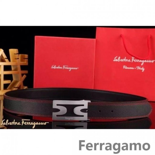 Ferragamo Eagrán Speisialta Adjustable Leathair Dúbailte Gancini Buckle Chreasa 004
