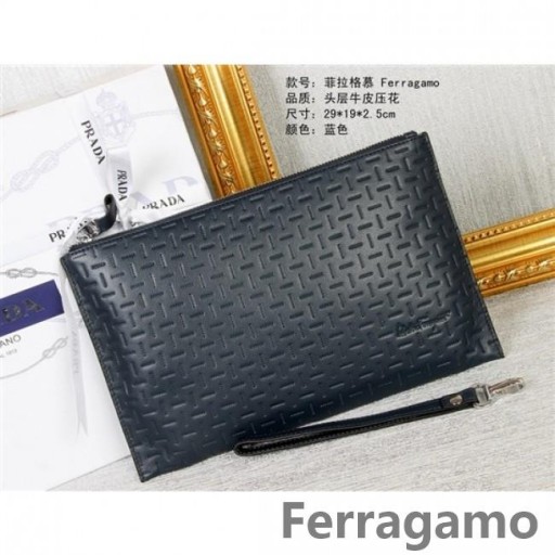 Ferragamo pouch sparán dark blue stíl nua