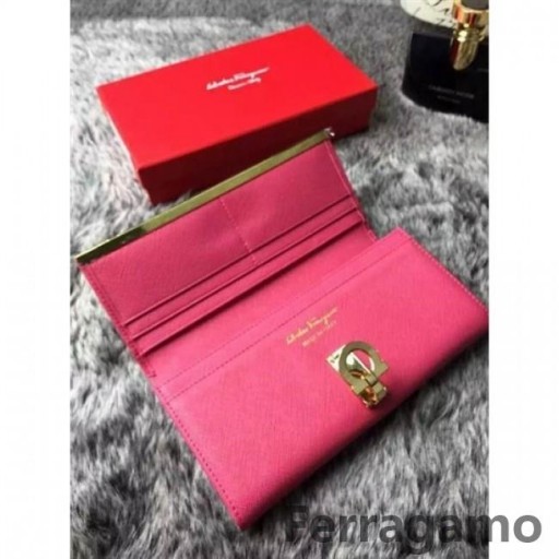 Ferragamo sparán i pink dath le hór Gancio búcla