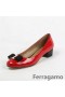 Ferragamo Clasaiceach Vara Caidéil Dearg