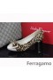 Ferragamo Leopard Vara Caipín Ladhar Lár-Súil Caidéil
