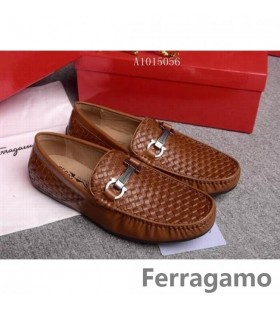 Ferragamo bróga ócáideacha i dark brown 174