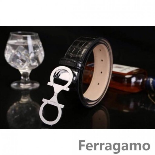 Ferragamo Dolce Mostro cintura in pelle con doppio gancini fibbia GM067