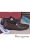 Ferragamo In Pelle Nera Bari Wingtip Oxfords