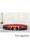 Ferragamo Dolce Mostro cintura in pelle con doppio gancini fibbia GM002