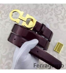 Ferragamo edizione originale regolabile in pelle di vitello gancini cintura OE008