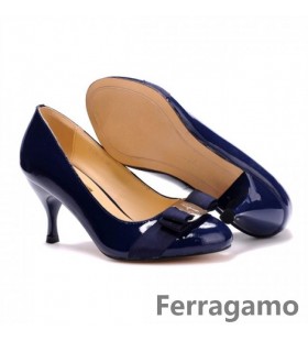 Ferragamo Pompe Di Carla Brevetto In Pelle Blu
