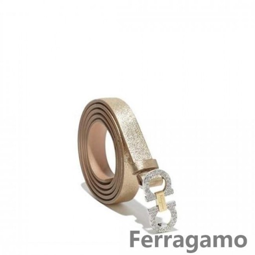 Salvatore Ferragamo Swarovski Dobbeltrom Gancio Belte Salg SFS-UU214