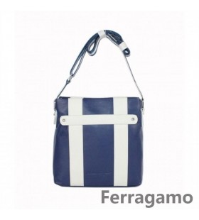Ferragamo Blå Skinn Small Messenger Bag