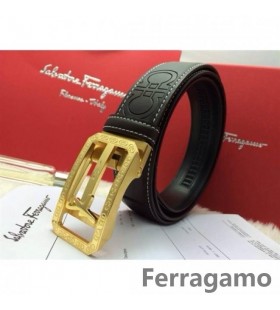 Ferragamo Svak Monster skinn belte med dobbel gancini spenne GM097