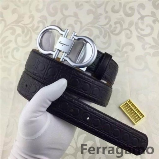 Regulowany pasek gancini z cielęcej skóry Ferragamo original edition OE018