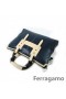 Mała torba na ramię z niebieskiej skóry Ferragamo