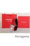 Skórzany pasek Ferragamo Gentle Monster z podwójną klamrą gancini GM001