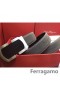Skórzany pasek Ferragamo Gentle Monster z podwójną klamrą gancini GM038