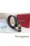 Skórzany pasek Ferragamo Gentle Monster z podwójną klamrą gancini GM177