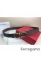 Skórzany pasek Ferragamo Gentle Monster z podwójną klamrą gancini GM177