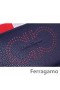 Portfel Ferragamo na zamek ciemno-niebieski i czerwony