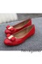 Buty na płaskiej podeszwie marki Salvatore Ferragamo Varina Czerwonym kolorze z lakierem
