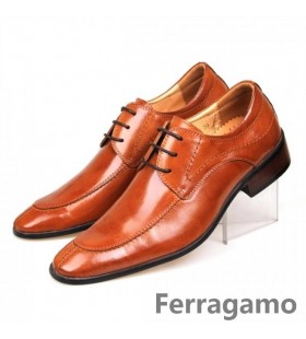 Ferragamo Aiden Brevete din Piele Dantela-up Pantofi Maro