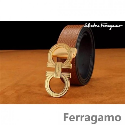 Ferragamo Mimoriadne Vydanie Nastaviteľné Kožené Dvojité Gancini Pracky Pásu