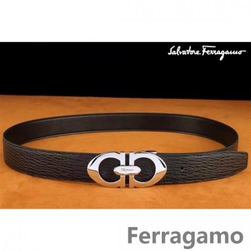Ferragamo Mimoriadne Vydanie Nastaviteľné Kožené Dvojité Gancini Pracky Pásu 008
