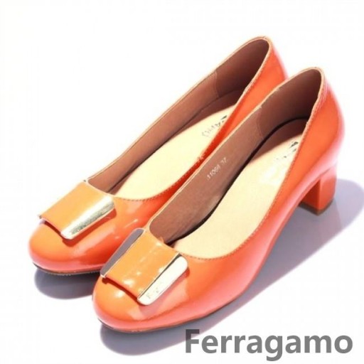 Ferragamo Orange Čerpadlá Moje Thais, Nízke Päty